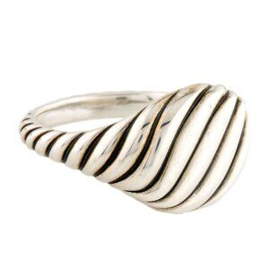 DAVID YURMAN STERLING SILVER 925 SCULPTED CABLE PINKY RING